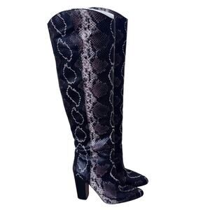 VINCE CAMUTO Corrine Over The Knee Tri Color Snake Phyton Snake Print Size 9